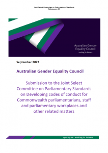 2022-09 AGEC Submission to Joint Select Commmittee on Parliamentary Standards