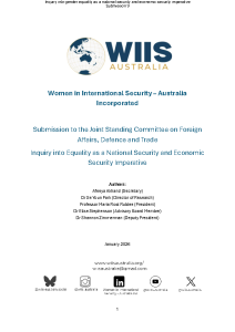 2026-01 Women in International Security-Australia Gender equality a national security issue